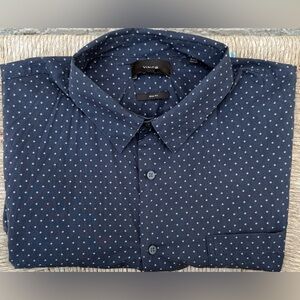 Vince XL Slim Fit Navy Short Sleeve Button Down Shirt 🌟 Star Print Casual